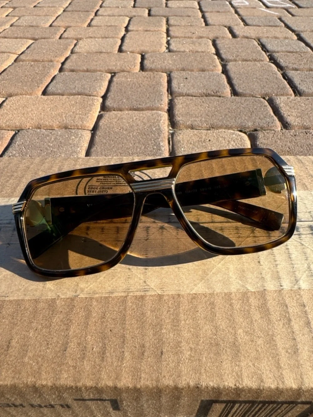 Versace Brown Tortoiseshell Gold-Accent Oversized Frames